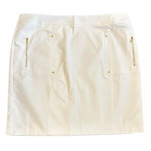 CALVIN KLEIN eggshell (ivory) gorgeous stretch mini skirt size 24W - NWT!!